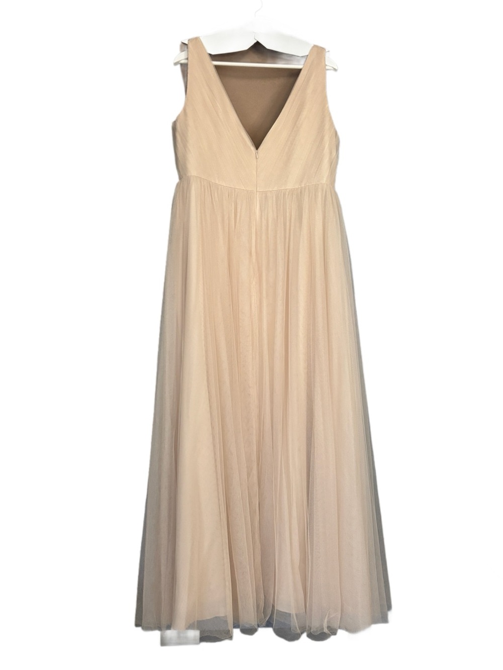 Revelry V-Neck Jamie Tulle Full Length Formal Dress 22 Champagne - Picture 3 of 13